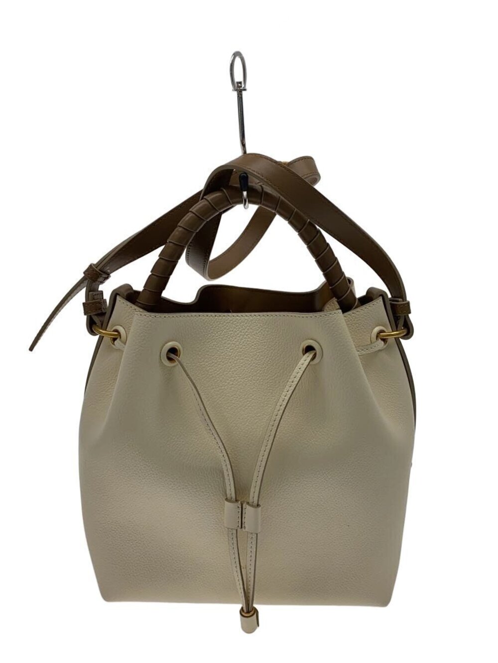 Chloe MARCIE Bucket Bag Shoulder Leather White